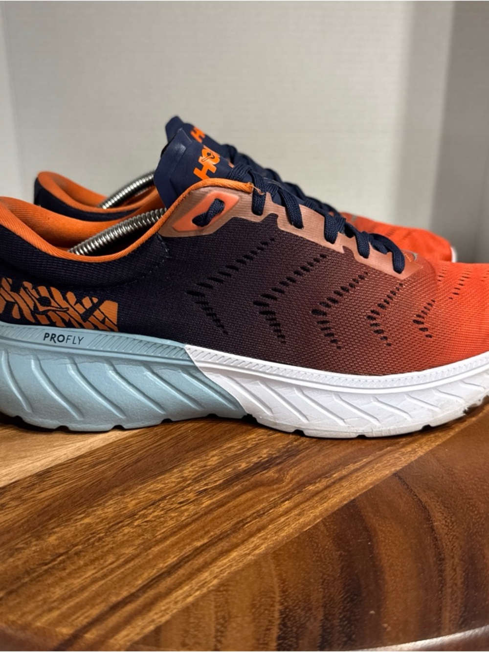 HOKA ONE ONE  MACH 2 MEN'S RUNNING SHOES  PATRIOT BLUE NASTURTIUM SIZE 8